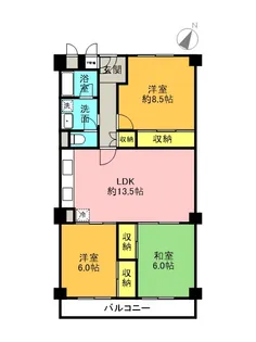 日商岩井芦屋マンション【2階】の間取り