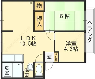 サンライフ岡田【102号室号室】の間取り