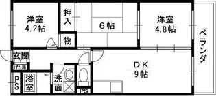 カーサフィオーレ弐番館【4階】の間取り