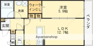 ドミソレイユⅡ【1階】の間取り