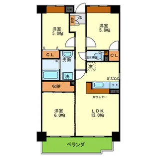 エオリアンハープ【203号室号室】の間取り