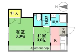佐保ハイツ【1B号室】の間取り