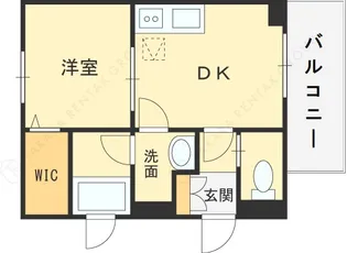 1DKの間取り画像