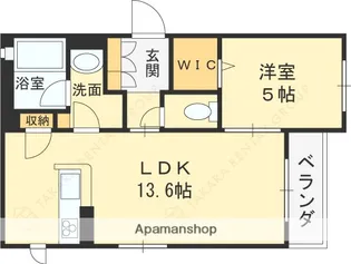 SHAMAISON 八尾【201号室】の間取り