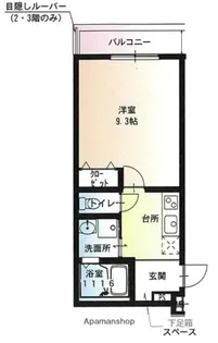 フジパレス長原ウエスト【0103号室】の間取り