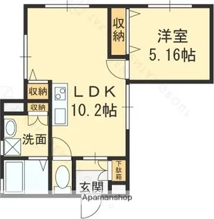 アートコーポ東太子【1階】の間取り