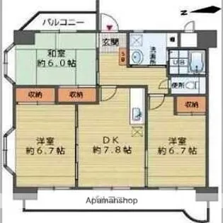 ラ・フォーレ平野【207号室】の間取り