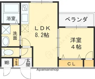 シーカルアアリモト【202号室号室】の間取り