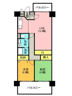インペリアル南塚口ガーデンハウス【0402号室】の間取り