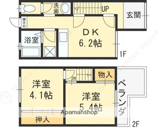大阪府東大阪市岩田町6丁目【一戸建】の間取り