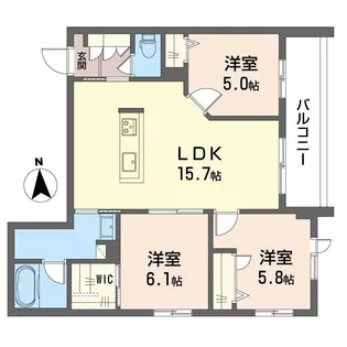 シャーメゾンケーツー【3階】の間取り