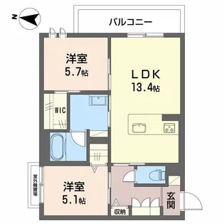 シャーメゾン ジー コート ホウゼンジ【2階】の間取り