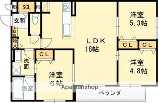 栄蔵弐号館【2階】の間取り