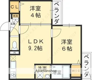 1ER CAMELLIA【301号室】の間取り
