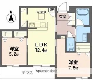 シャーメゾン大晶【102号室】の間取り