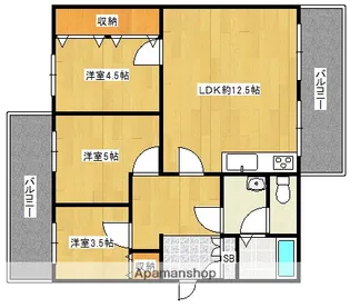 フラワリータウン志紀A棟【4階】の間取り