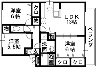 ヴィラ ウィステリア【3階】の間取り