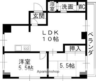 ルミエール久宝寺【502号室】の間取り