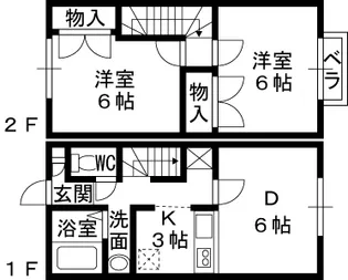 レオパレス高安【1階】の間取り