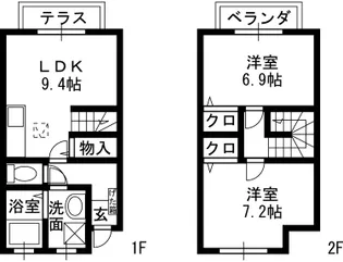 エスポアールナカタニ【1階】の間取り