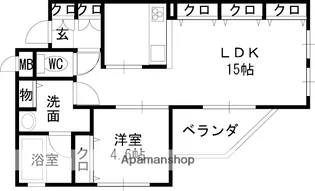 大阪府門真市幸福町【マンション】の間取り