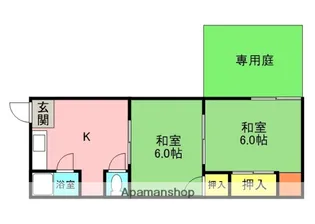 川島マンション【102号室】の間取り