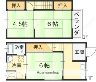 大阪府寝屋川市木屋元町【一戸建】の間取り