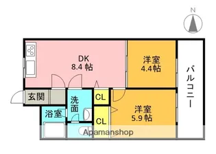 ウインド・ヒル香里Ⅰ【2階】の間取り