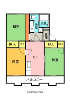 タウニーモイスンB棟【A205号室】の間取り