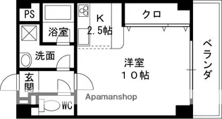 ヴィルフランシュ【402号室】の間取り