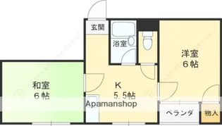 下木田マンション【4階】の間取り