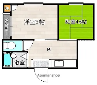 下木田マンション【201号室】の間取り