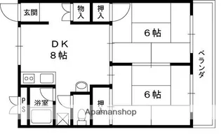 富士コーポラス【4階】の間取り