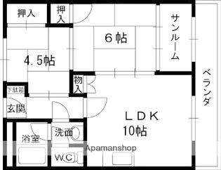 清水谷コーポ【1階】の間取り