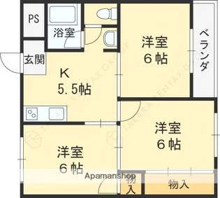 太秦グリーンハイツ【B303号室】の間取り