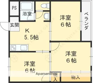 太秦グリーンハイツ【A303号室】の間取り