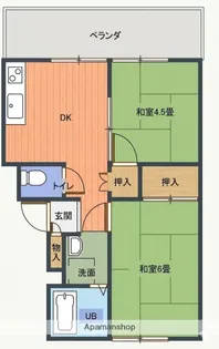 石橋ハイツ【A205号室】の間取り
