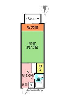 グリーンハイツ萬代B【B202号室】の間取り