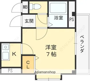 オークグレイス香里園【206号室】の間取り