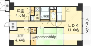 ファミーユ菊水【1階】の間取り