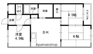 ハイクレスト宮之阪【214号室】の間取り