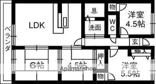 カームウイング【101号室】の間取り