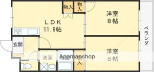 大阪府枚方市大垣内町3丁目【マンション】の間取り