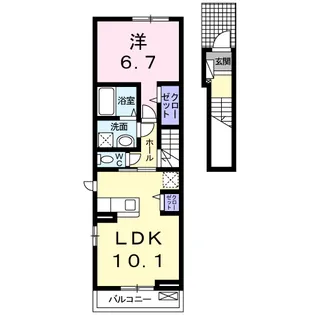 エスポワールドミール【2階】の間取り