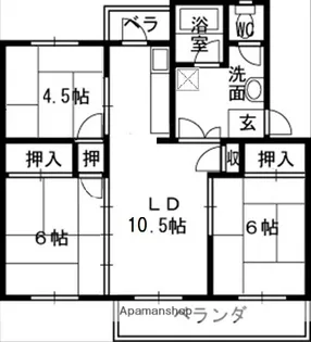 三井団地A78号棟【206号室】の間取り
