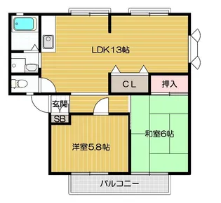 ルミエール(堀溝) B【102号室号室】の間取り