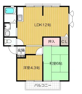 ルミエール(堀溝) D【202号室号室】の間取り