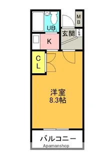 ネオコーポ四條畷【103号室】の間取り