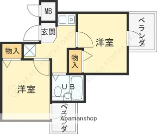 セレーノ門戸【1階】の間取り