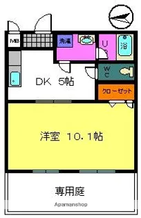 フジパレス 美田【0105号室】の間取り